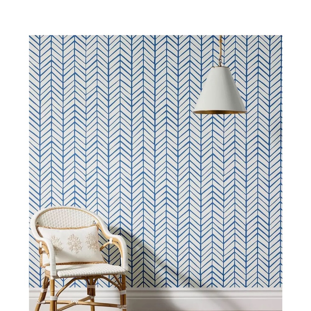Serena & Lily Wallpaper French Blue Feather 2 Rolls